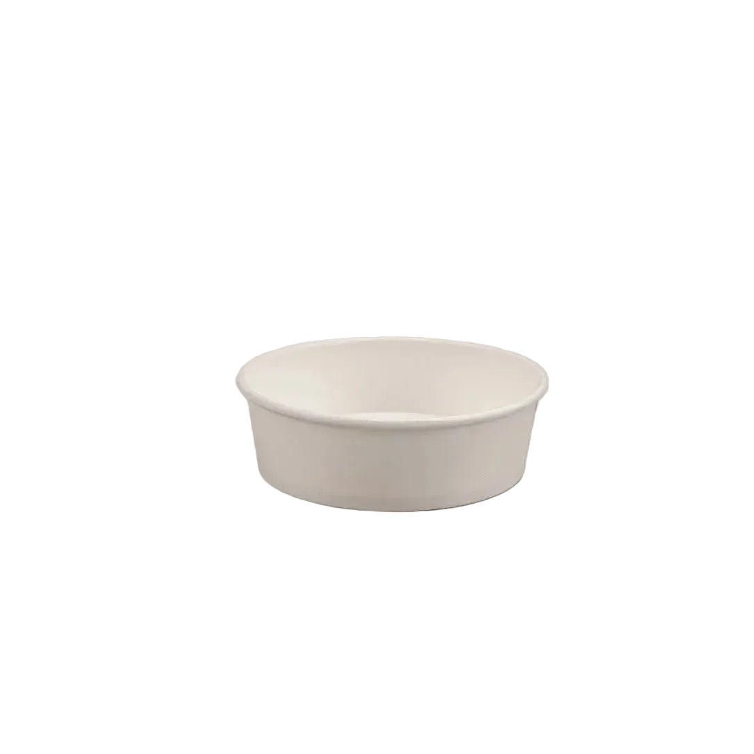 White 500ml Salade Poke Bowl food container, 150mm diameter, sustainable and recyclable packaging, ideal for salads and poke bowls