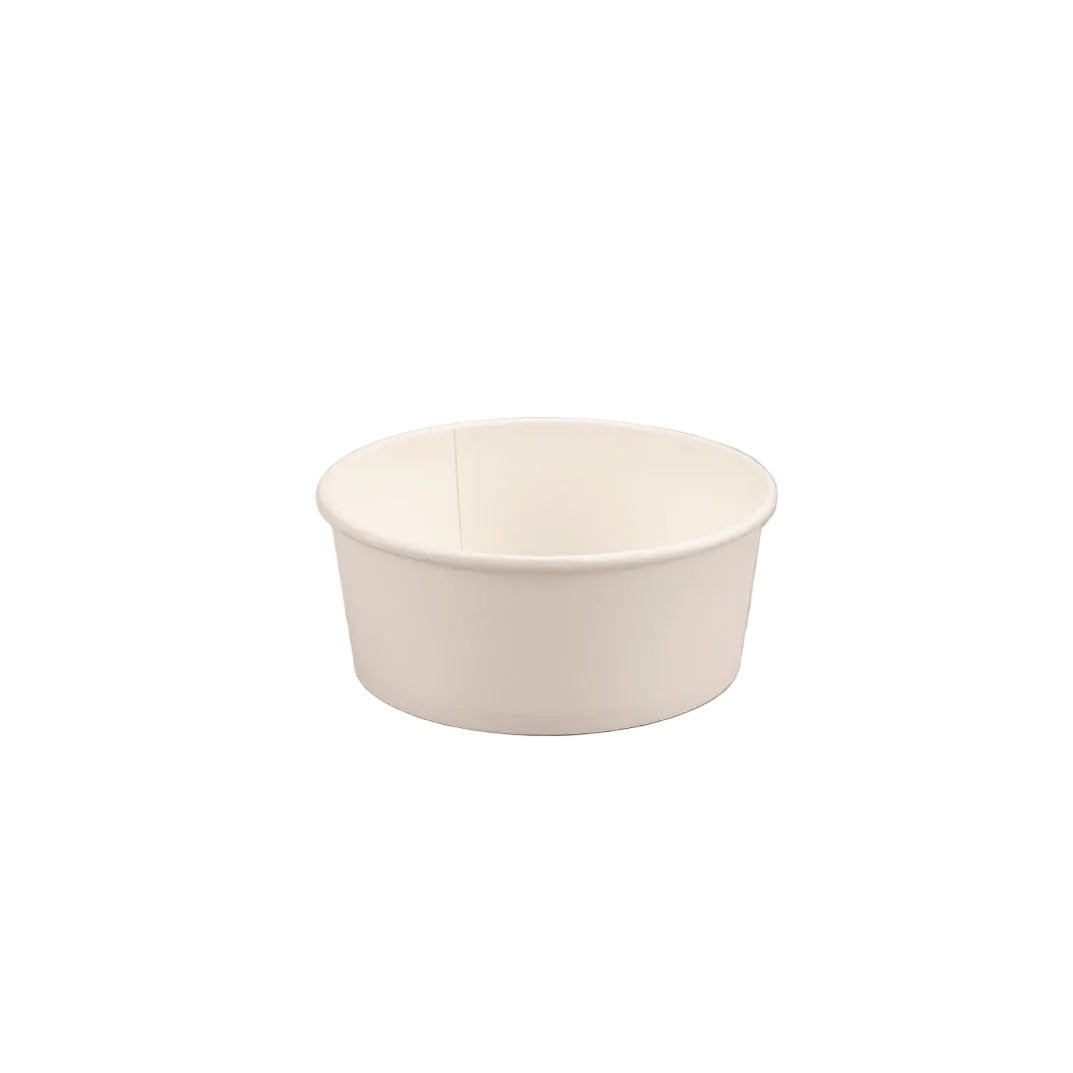 300x witte Salade Poke Bowl 750ml Ø150mm van karton met PE-coating, vet- en waterbestendig voor koude en warme gerechten
