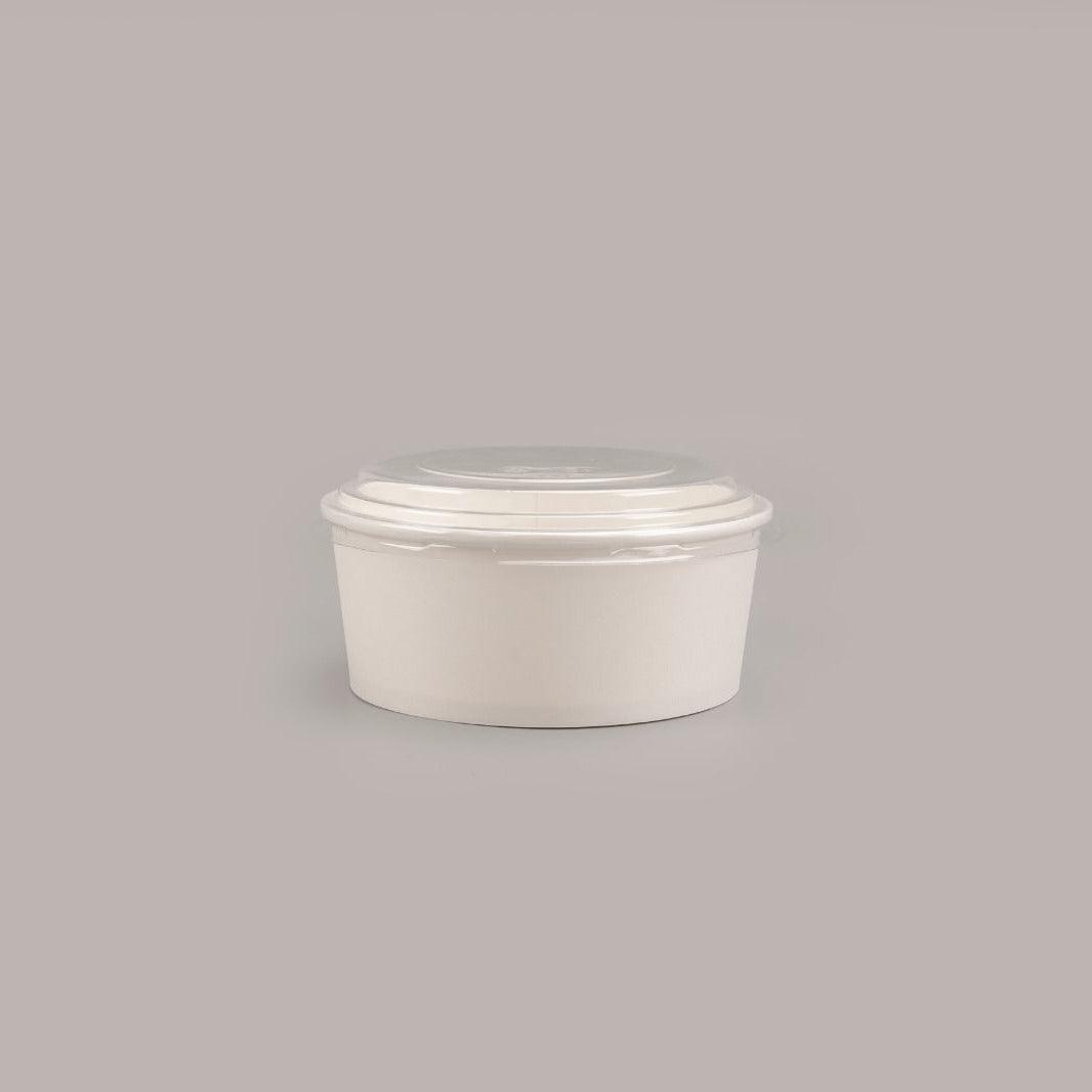Witte Salade Poke Bowl 750ml Ø150mm van karton met PE-coating, vet- en waterbestendig, 300 stuks verpakking