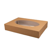 25 stuks Cateringdozen Kraft met Venster 46x32x8 cm duurzaam en voedselveilig