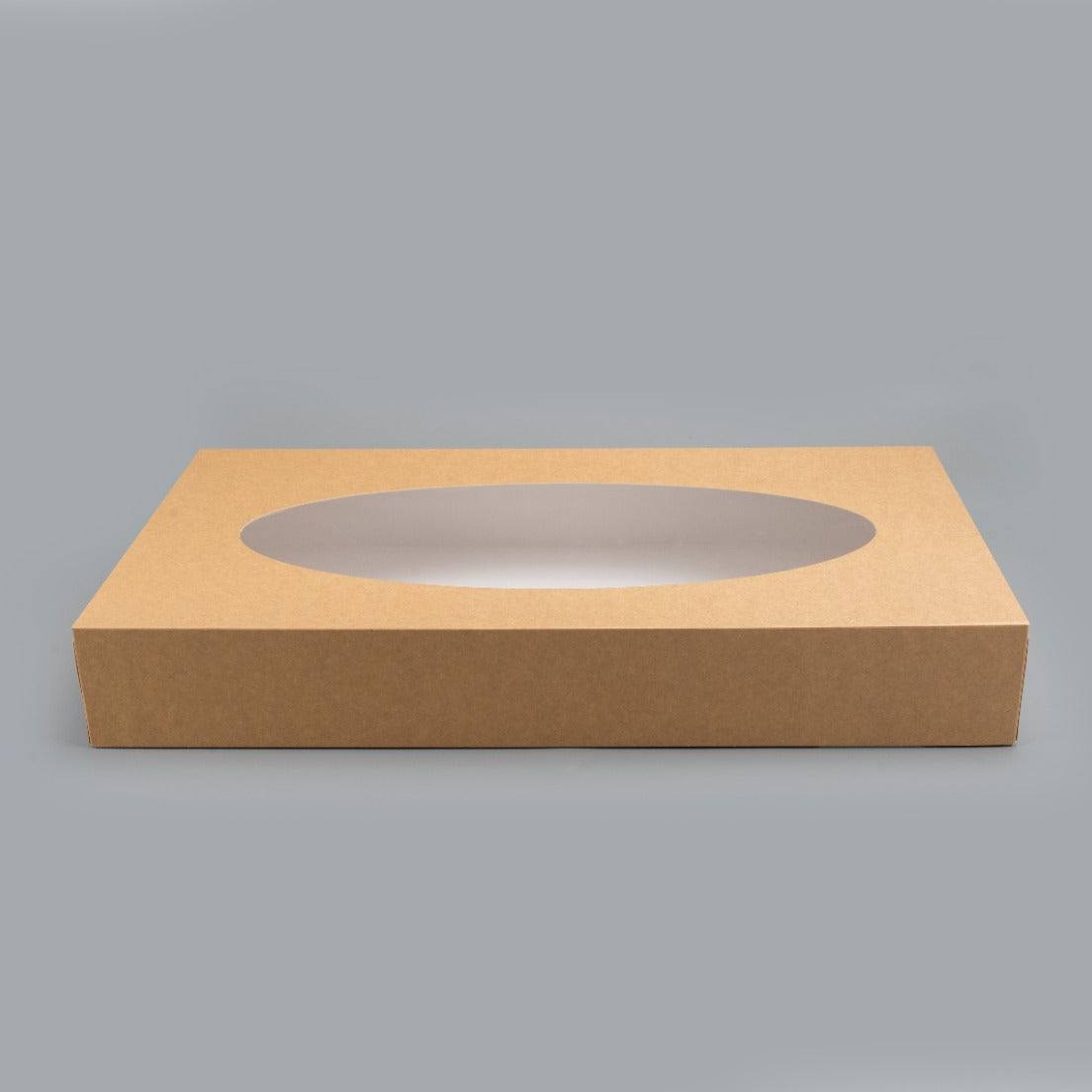 25x Cateringdozen kraft groot met venster 56x32x8cm