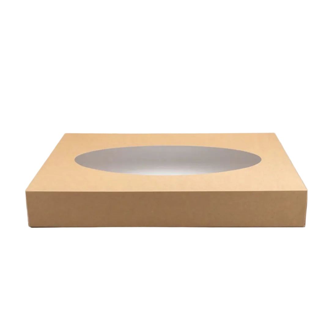 25x Cateringdozen kraft groot met venster 56x38x8cm