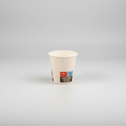 Stapel witte kartonnen koffiebekers 120cc FSC Mix voor espresso, 1000 stuks verpakking