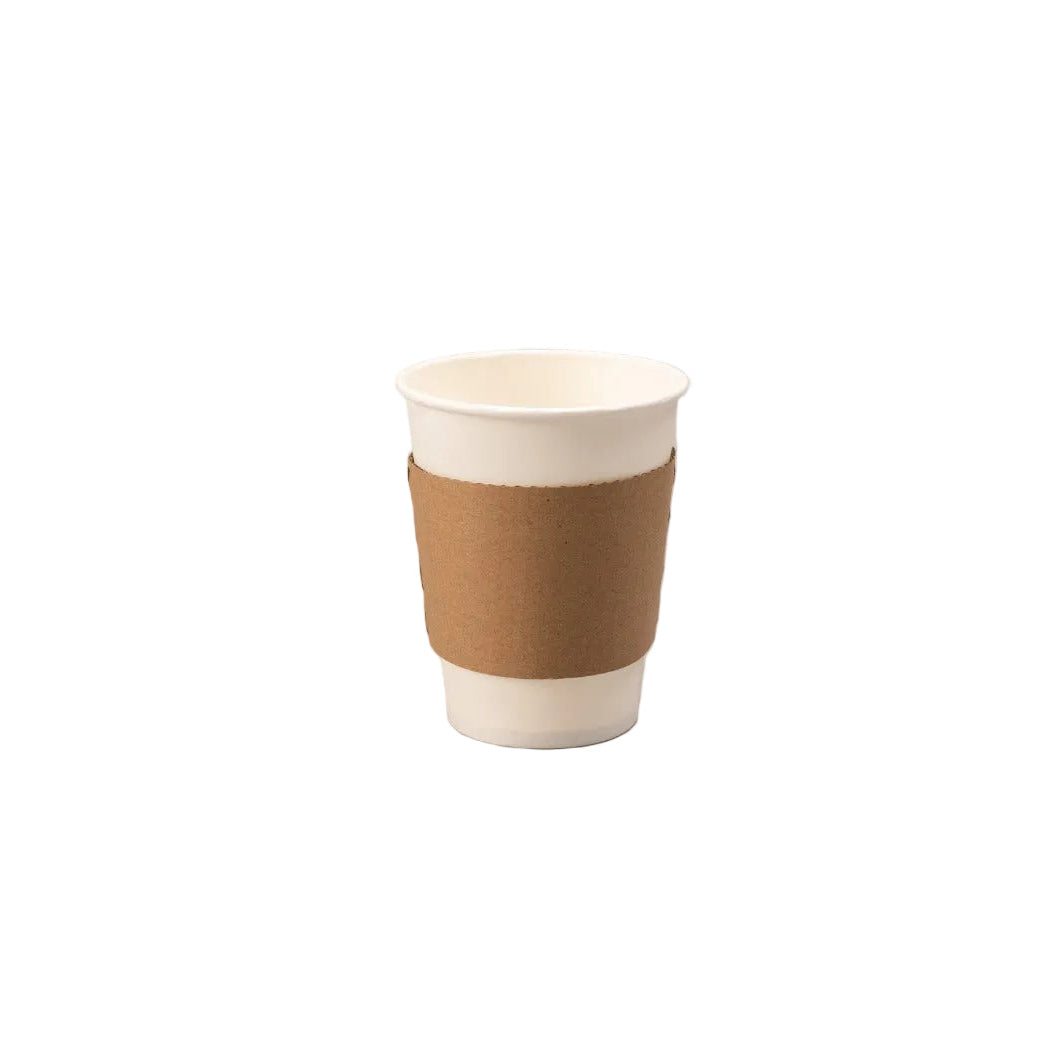 1000 biodegradable cardboard sleeves for 360cc coffee cups providing heat protection and improved grip