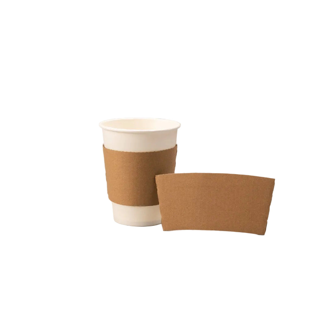 1000 biodegradable sleeves for 360cc coffee cups made from recyclable cardboard