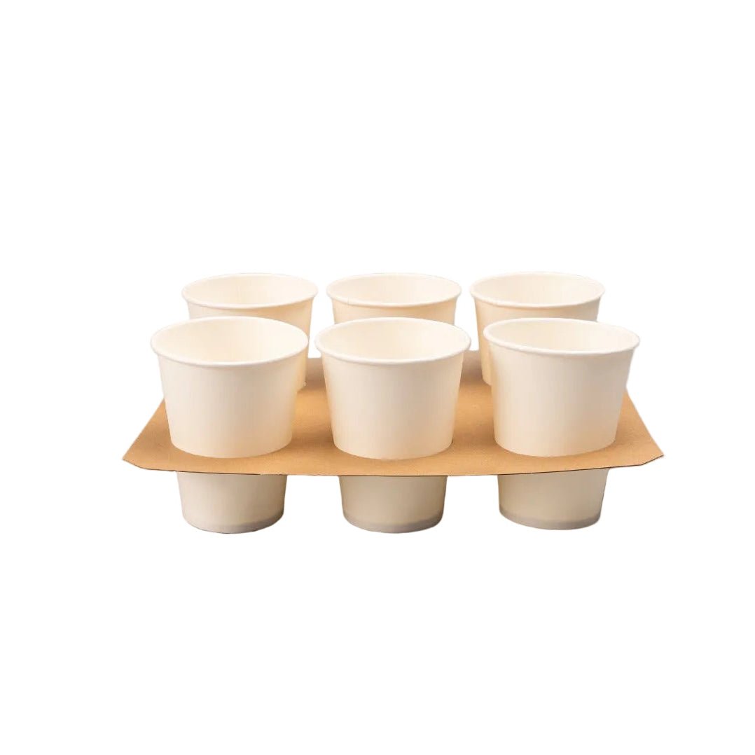 Eco-friendly 50x draagtray voor 6 bekers made from recycled cardboard for carrying six cups