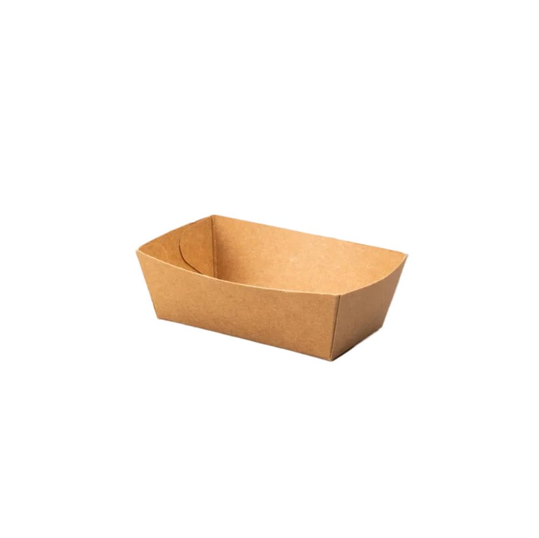 400x Snackbakje A1 kraft kartonnen snackbakjes, duurzaam en compact voor kleine snacks en sausjes