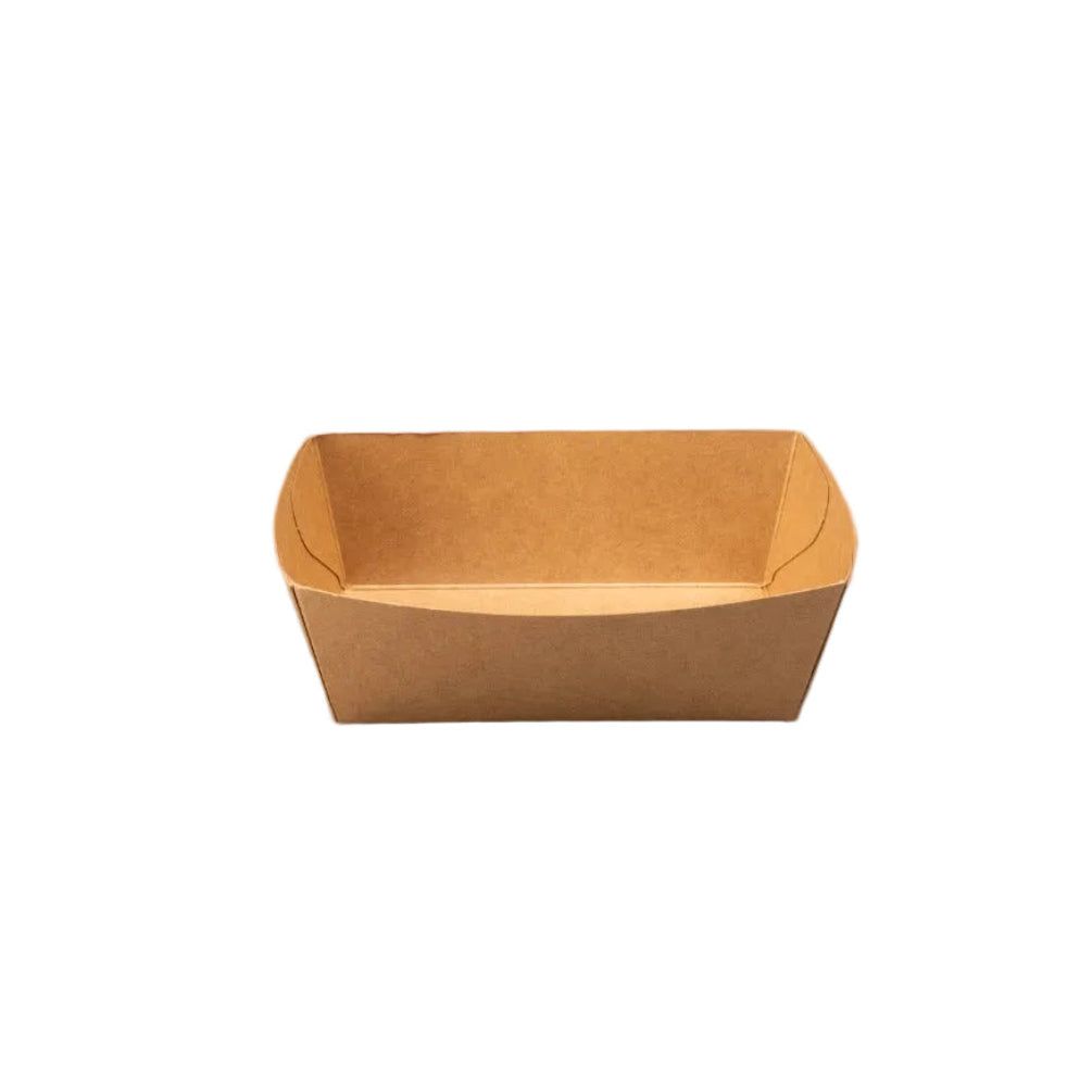 Stack of 400 eco-friendly kraft paper Frietbakjes snack cups for fries and small portions