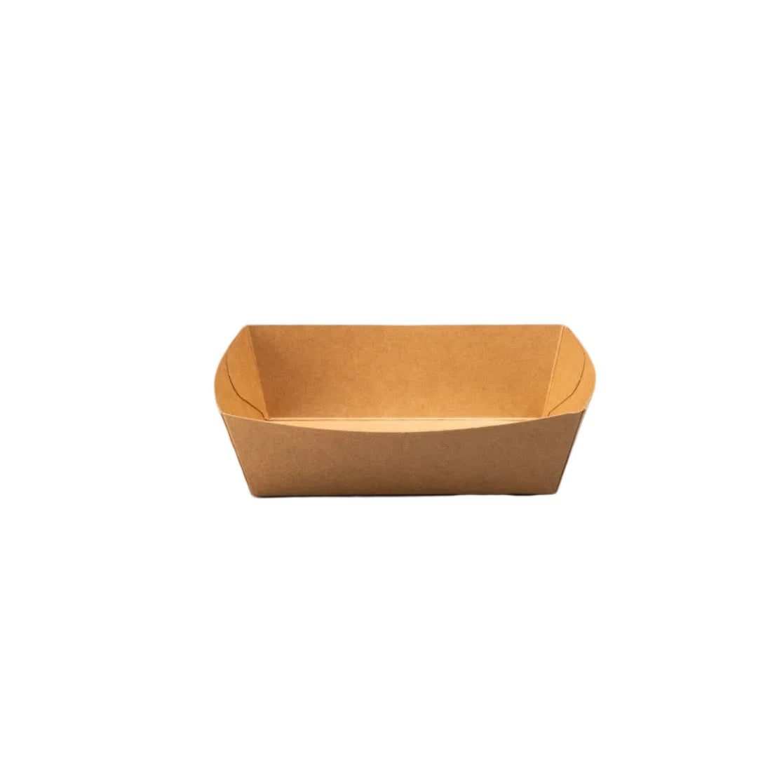 400 eco-friendly kraft paper frietbakjes for serving fries and snacks in bulk packaging