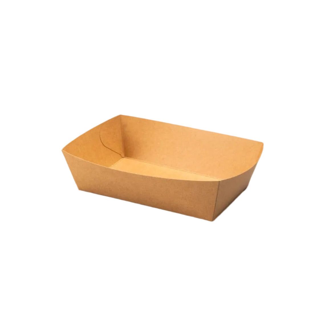 Stapled brown kraft Frietbakjes A50 kraft cardboard containers for large fries and snacks, 400 pieces