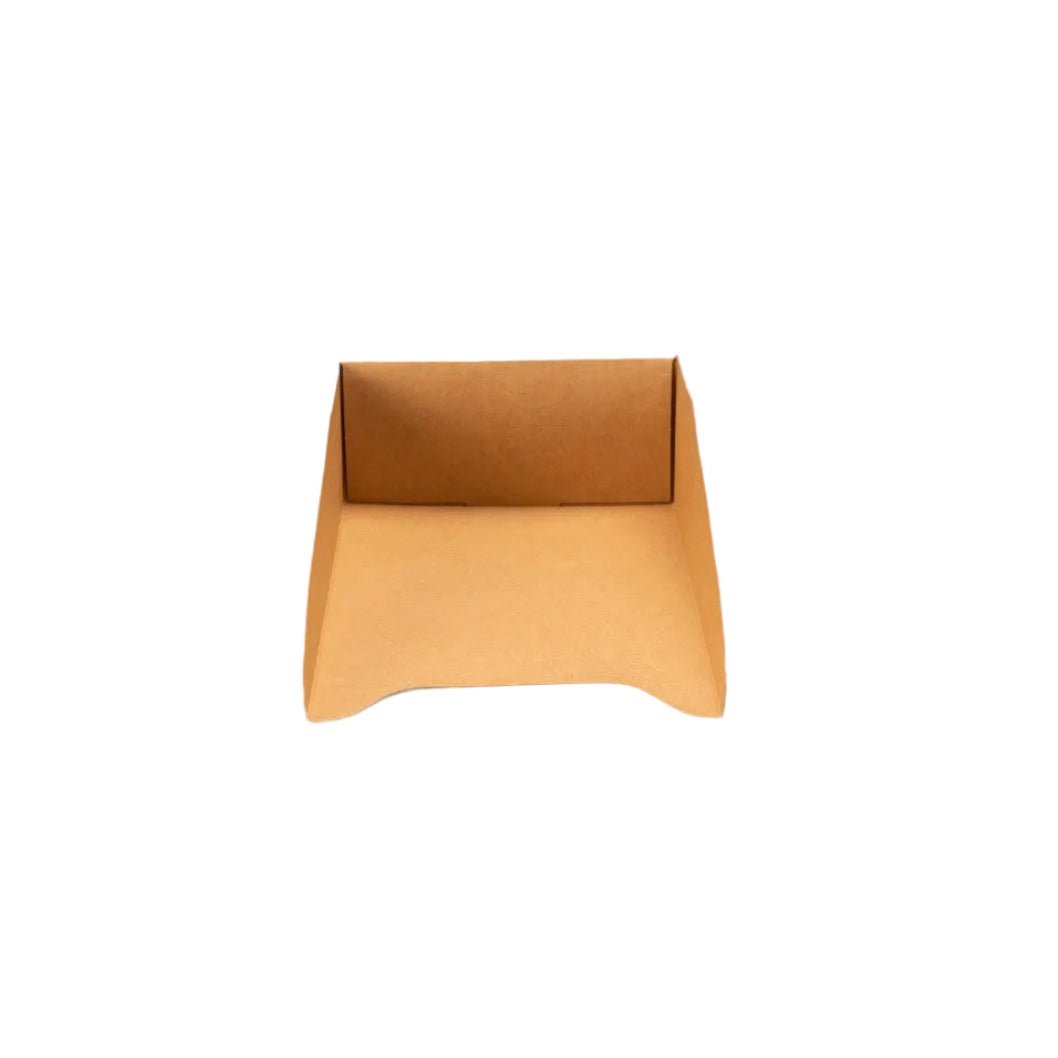 600 brown cardboard XL wafelbakjes for large waffles and toppings, sturdy and foldable food-safe trays