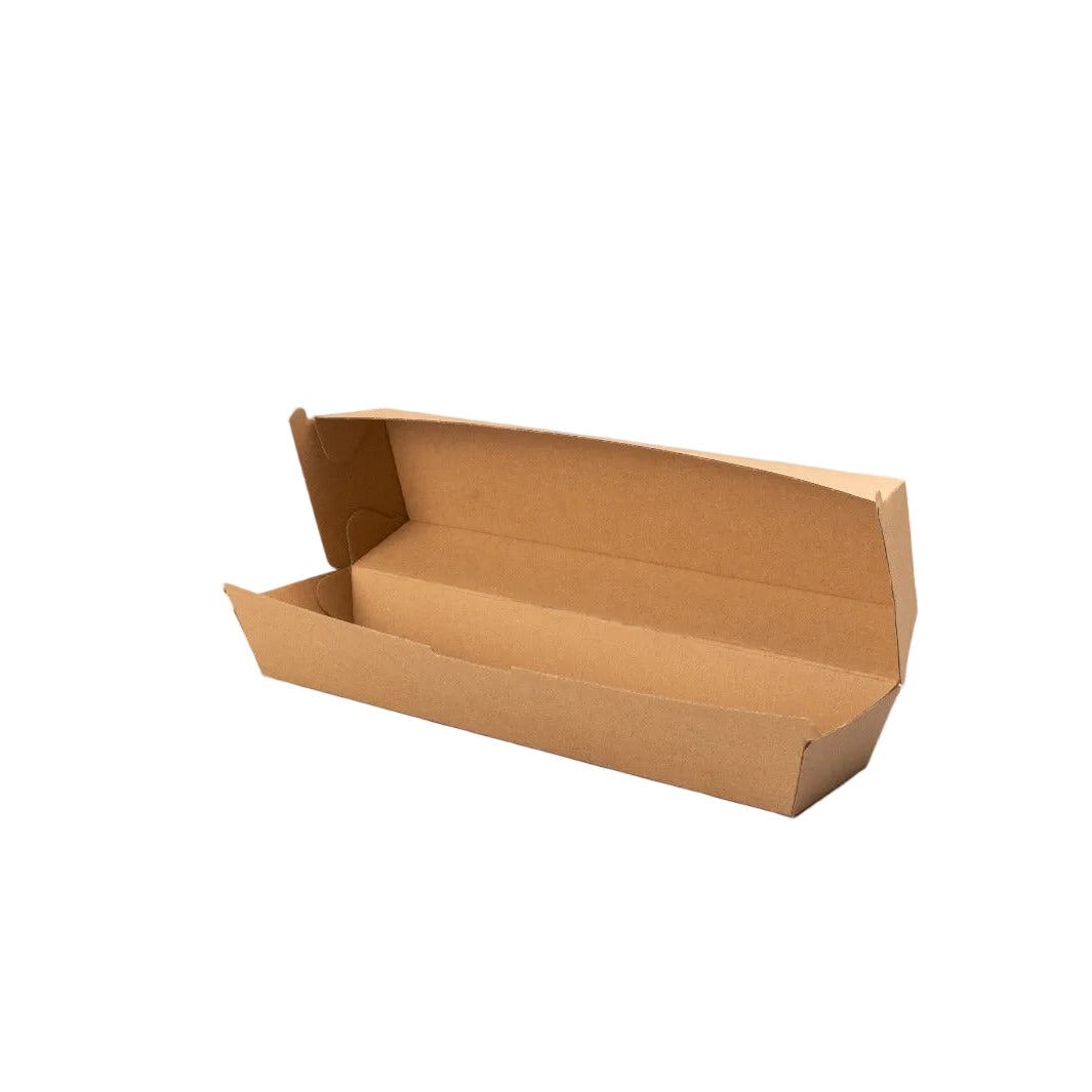 300 kraft baguette boxes made from FSC-certified kraft cardboard for bakery packaging