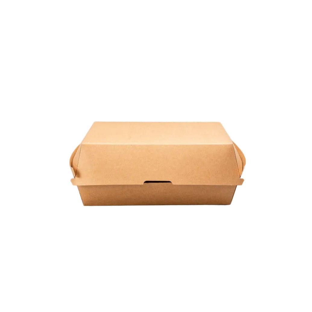 300x kraft lunchbox 14x10x8cm sturdy recyclable food-grade container for takeaway meals