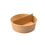 Divider voor salade poke bowl Ø185mm van duurzaam kraft karton, geschikt voor 1100-1500ml bowls, 300 stuks verpakking