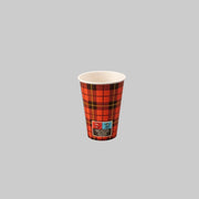 Kartonnen koffiebeker 180cc met Schotse ruit design FSC Mix, 2500 stuks verpakking