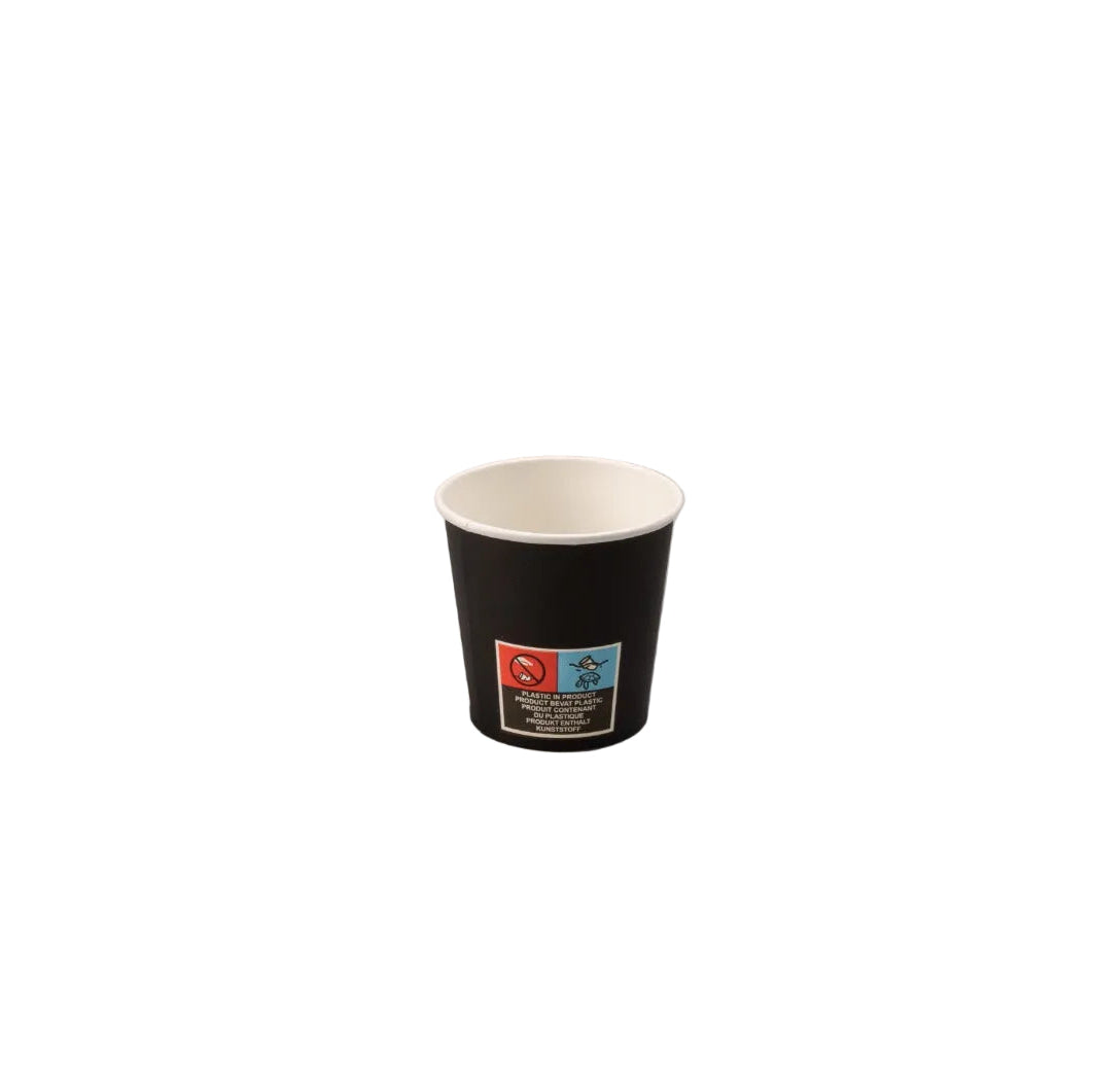 Stack of 1000 black 120cc FSC certified kartonnen koffiebeker for hot beverages