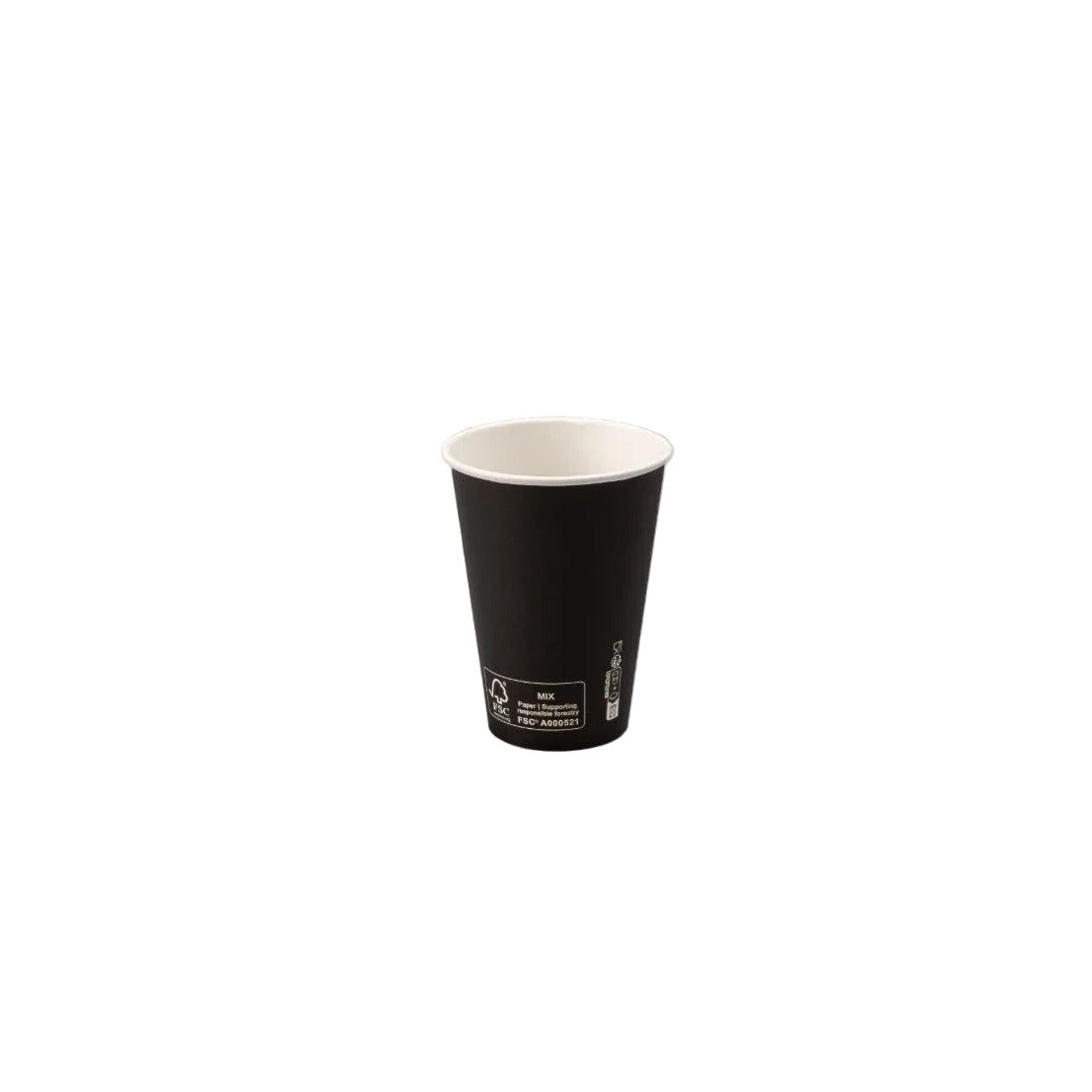 Zwarte kartonnen koffiebeker 180cc FSC Mix Credit voor warme dranken, stapelbaar en voedselveilig