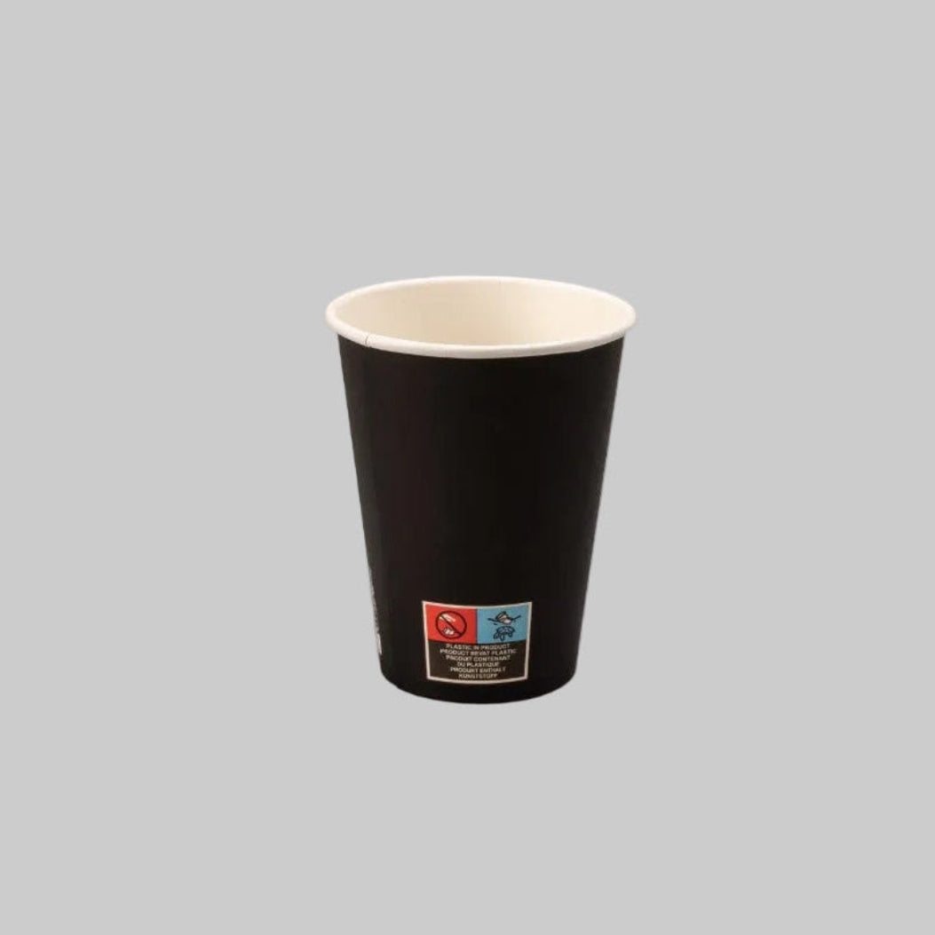 Zwarte milkshakebeker middel 450ml FSC Mix Credit, stevig en lekbestendig voor koude dranken
