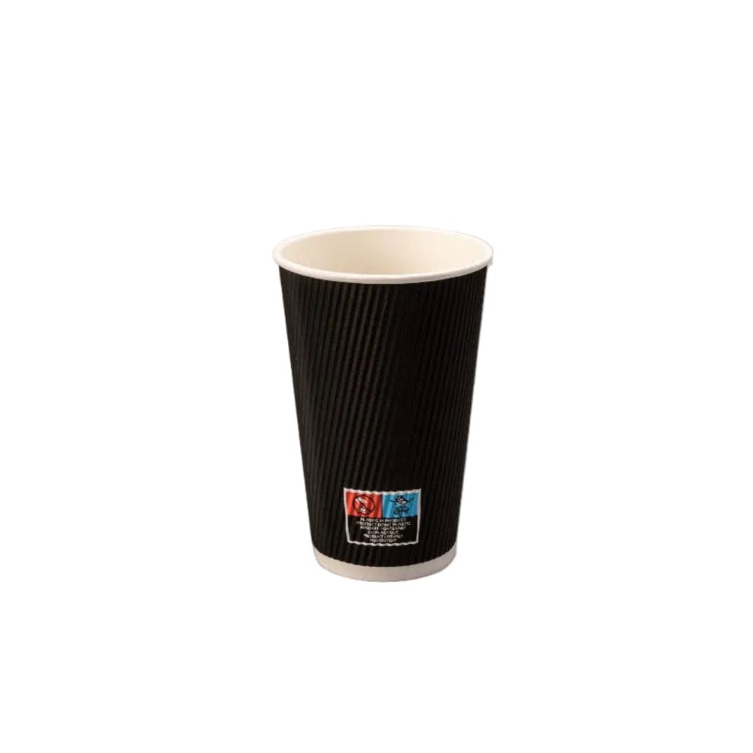 500 zwarte dubbelwandige kartonnen koffiebekers 360cc FSC Mix pakket