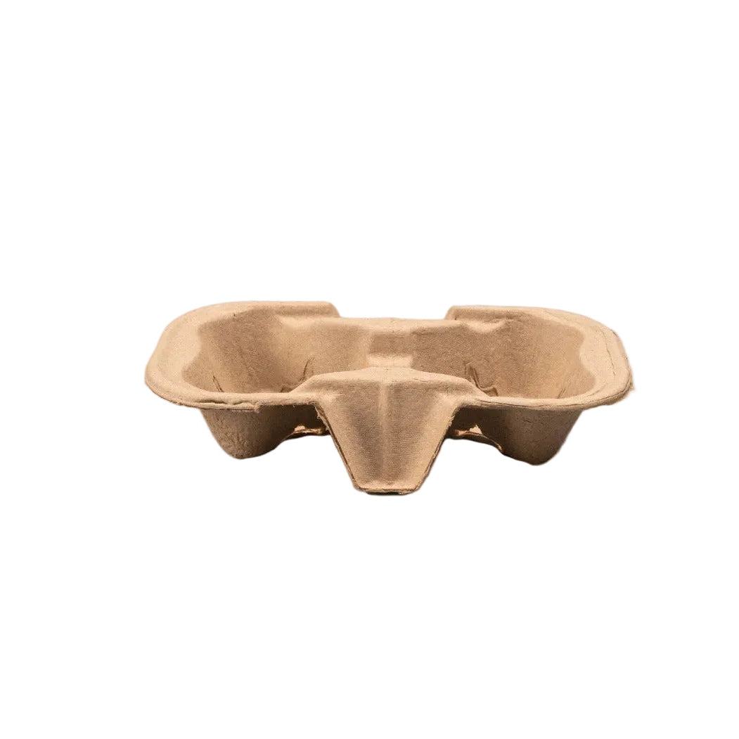 600x Carry tray for 2 cups Recycled Cardboard