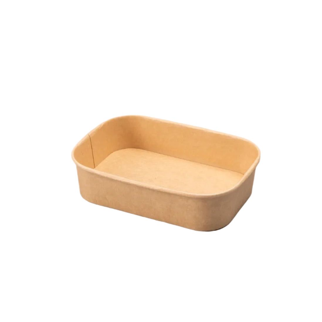 Stack of 300 brown kraft paper maaltijdbak containers, 500ml capacity, eco-friendly food packaging for hot and cold meals
