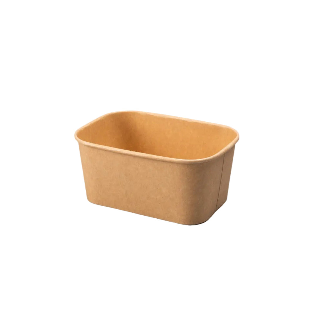 Set van 300 kraft maaltijdbakken 1000 ml voor warme en koude gerechten