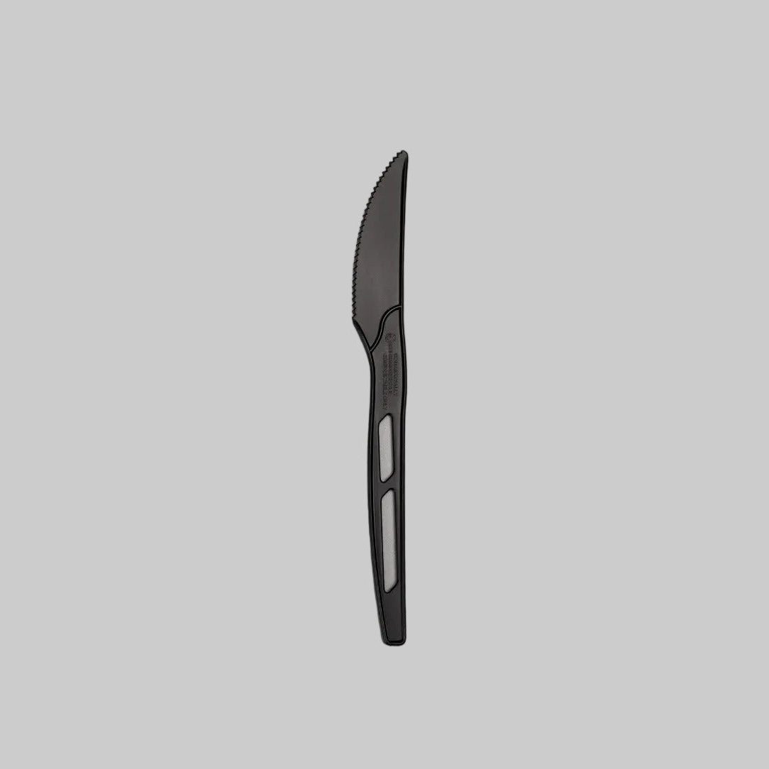 Black reusable 170mm CPLA eco-friendly kitchen knife in bulk package of 1000 pieces