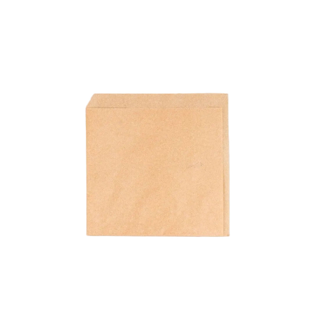 Hamburger zakje 16x16cm kraft vetvrij papier BIO