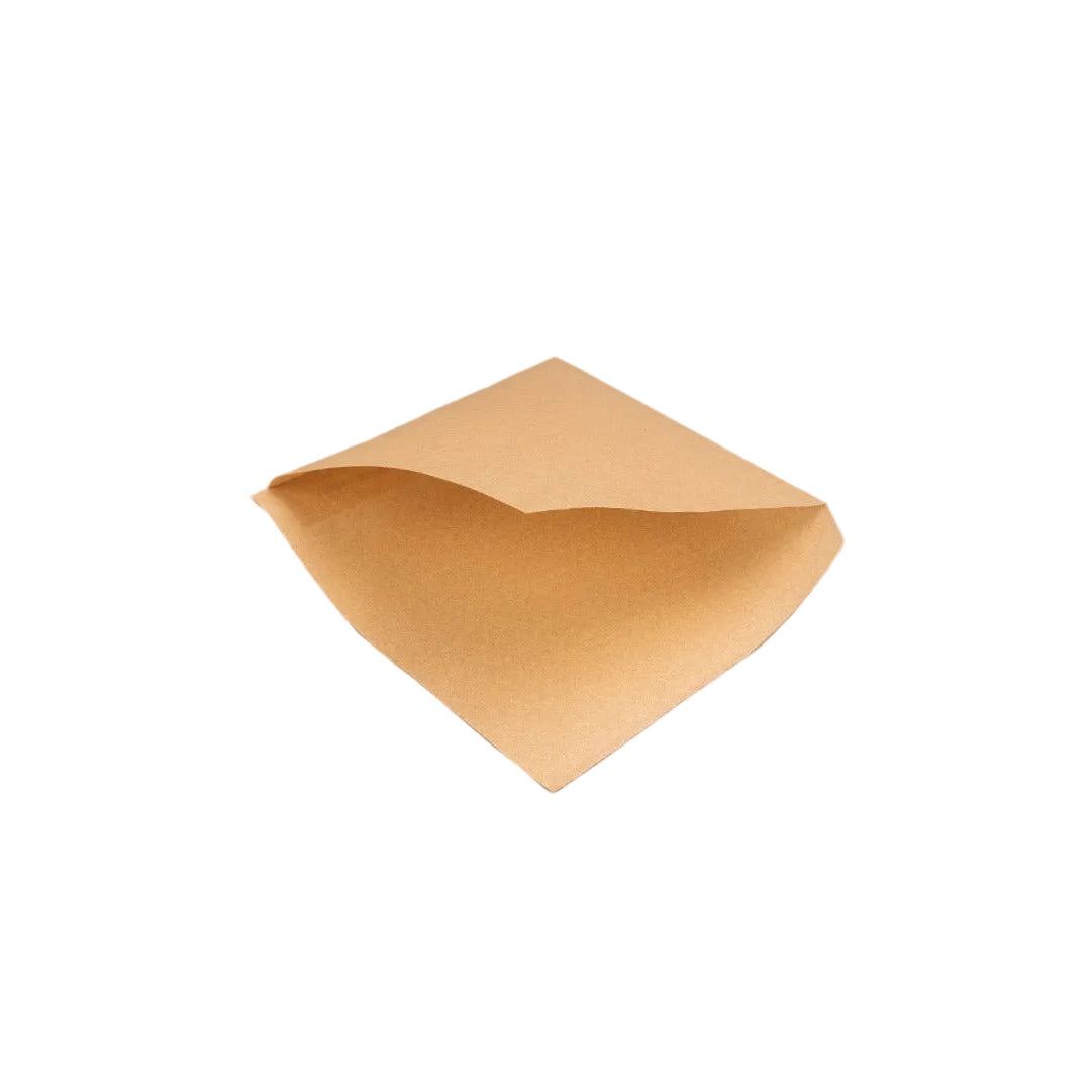 Stapels biologisch afbreekbare kraft hamburgerzakjes van 17x18 cm met vetvrije verpakking