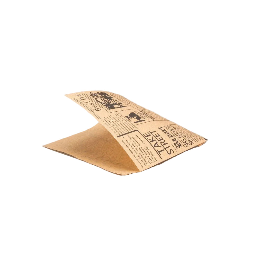 Biologisch afbreekbaar hamburger zakje van kraftpapier 16x16cm vetvrij en voedselveilig