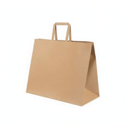 250x papieren tassen groot kraft gerecycled 32x27 cm naturel bruin met handvatten