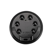 Zwarte koffiebeker deksels 80mm met verhoogd mondstuk voor 240ml bekers, stevig en hittebestendig