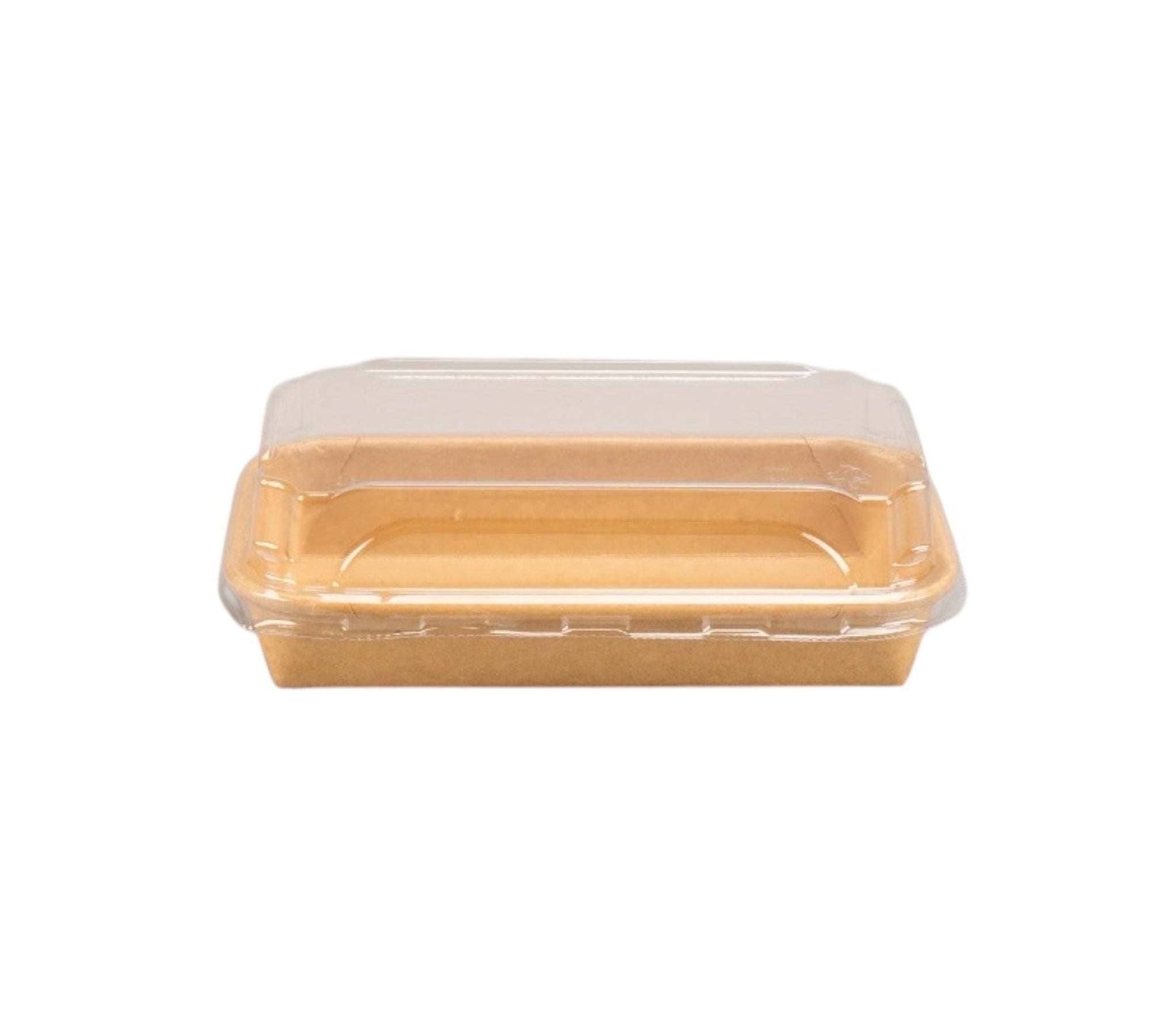 300-piece Kraft cardboard sushi tray set with transparent lid for sushi and cold dishes packaging
