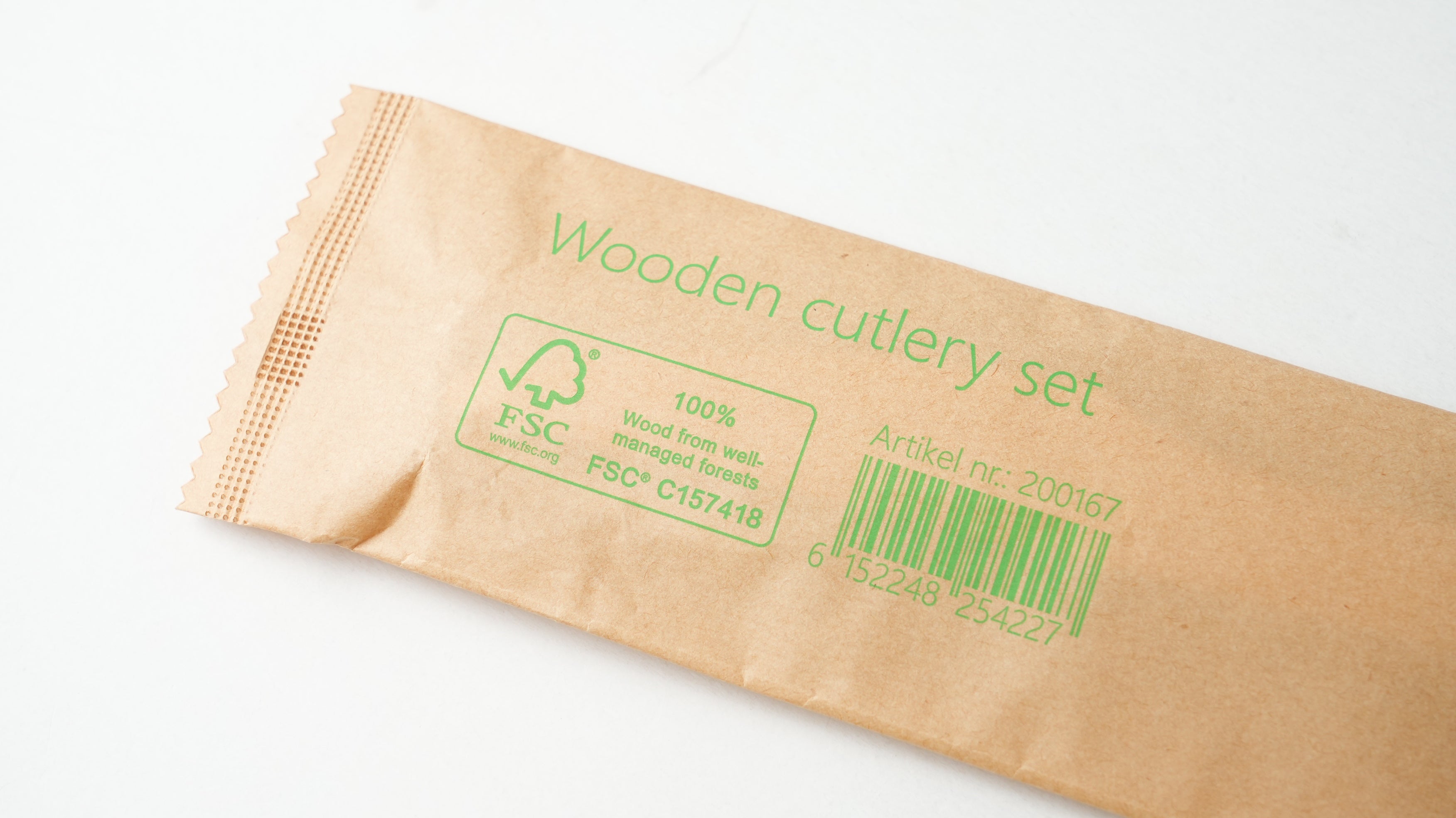 500x Houten bestekset 2/1 Mes + Vork 100% FSC Biologisch
