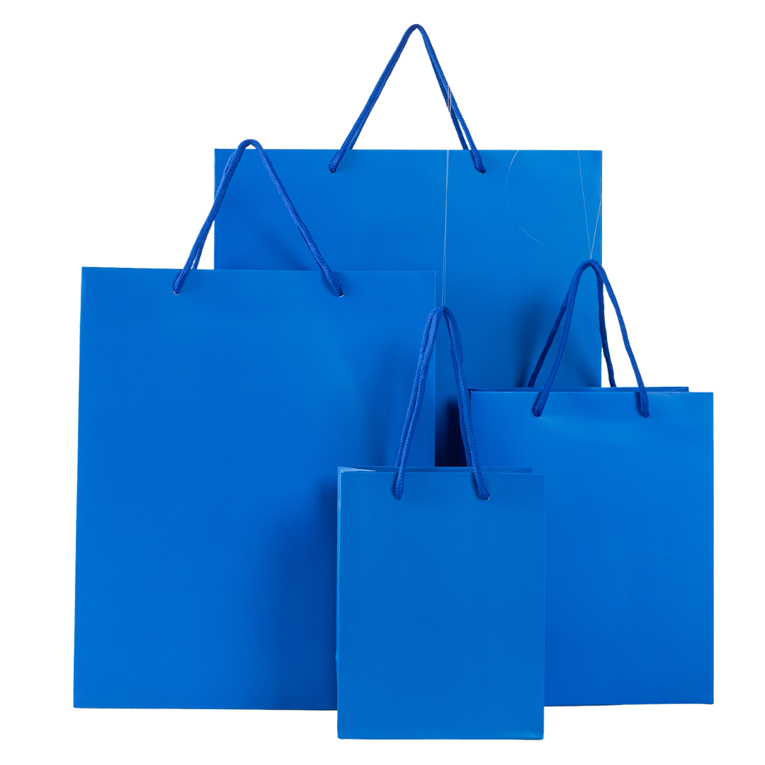 12x Papieren koordtas - 18cm x 23cm x 10cm - Dark Blue