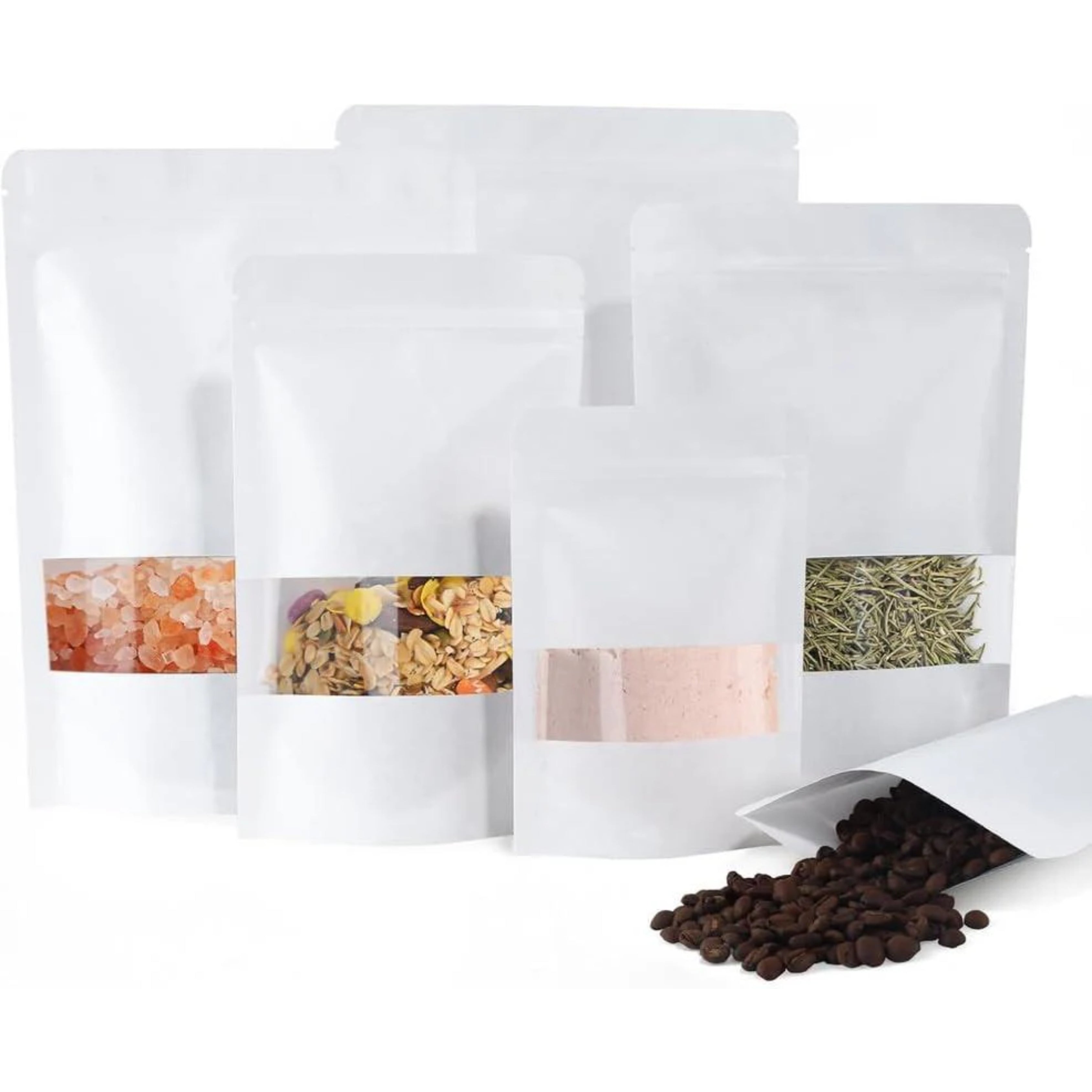 50x Stazakken mit Venster Weiß 20x30cm