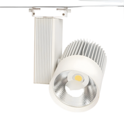 LED Railverlichting - Track Spot - 30W - Rond - Natuurlijk Wit 6000K - Wit - Aluminium