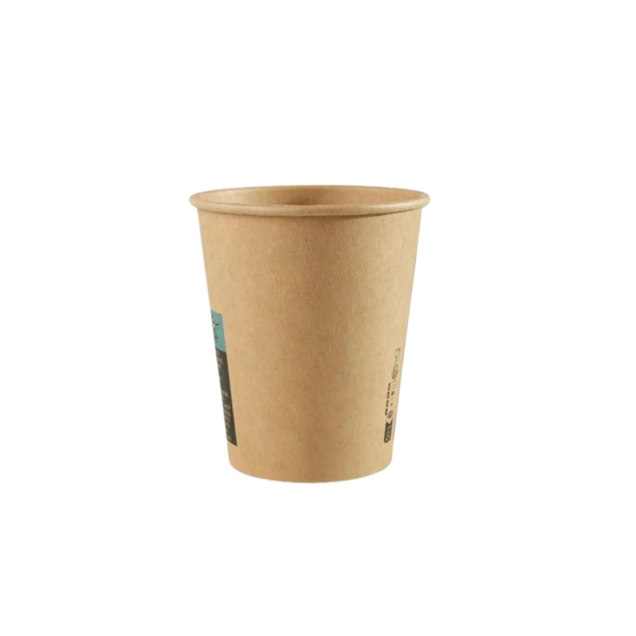 Bruin Nature Kraft koffiebeker van karton 240 ml FSC-gecertificeerd en BIO, 1000 stuks per doos, geschikt voor koffie to-go