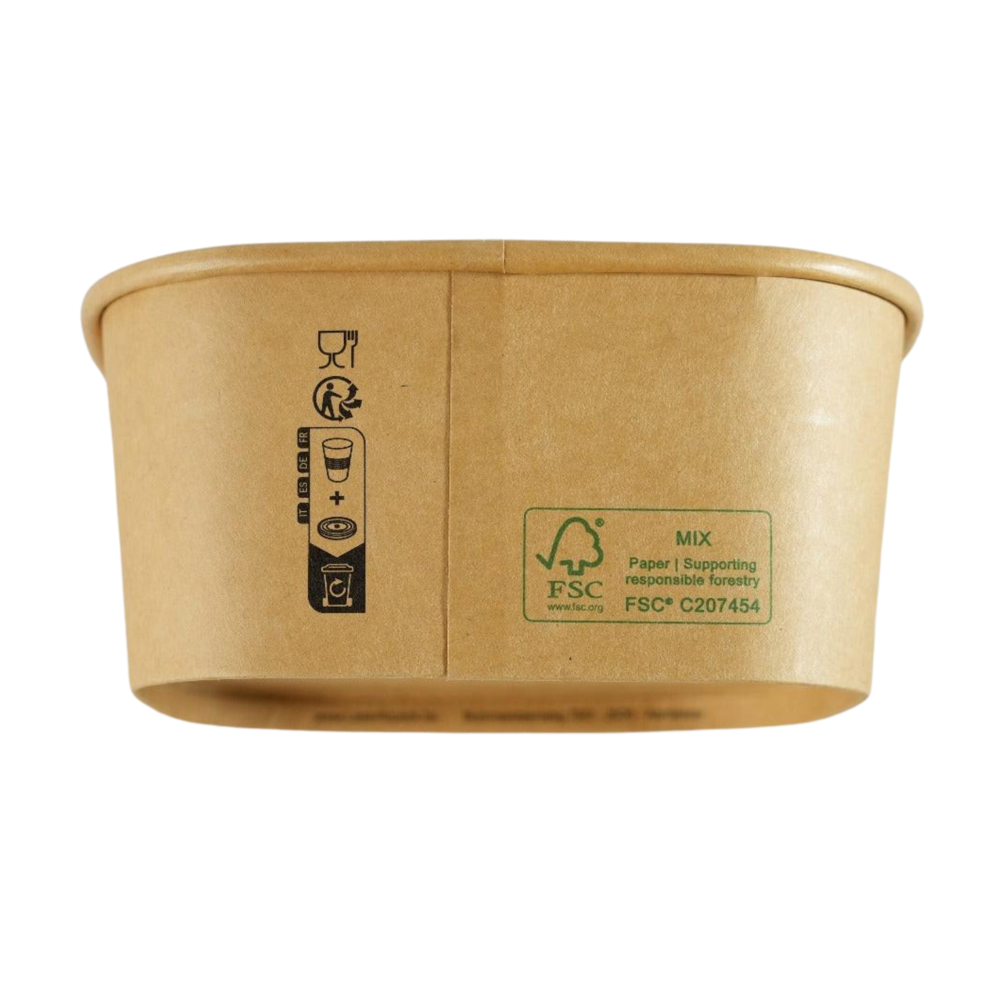 300x Vierkant-Maaltijdbak-Karton 500ml 17 oz 130 x 130 x 50 mm Kraft FSC und BIO