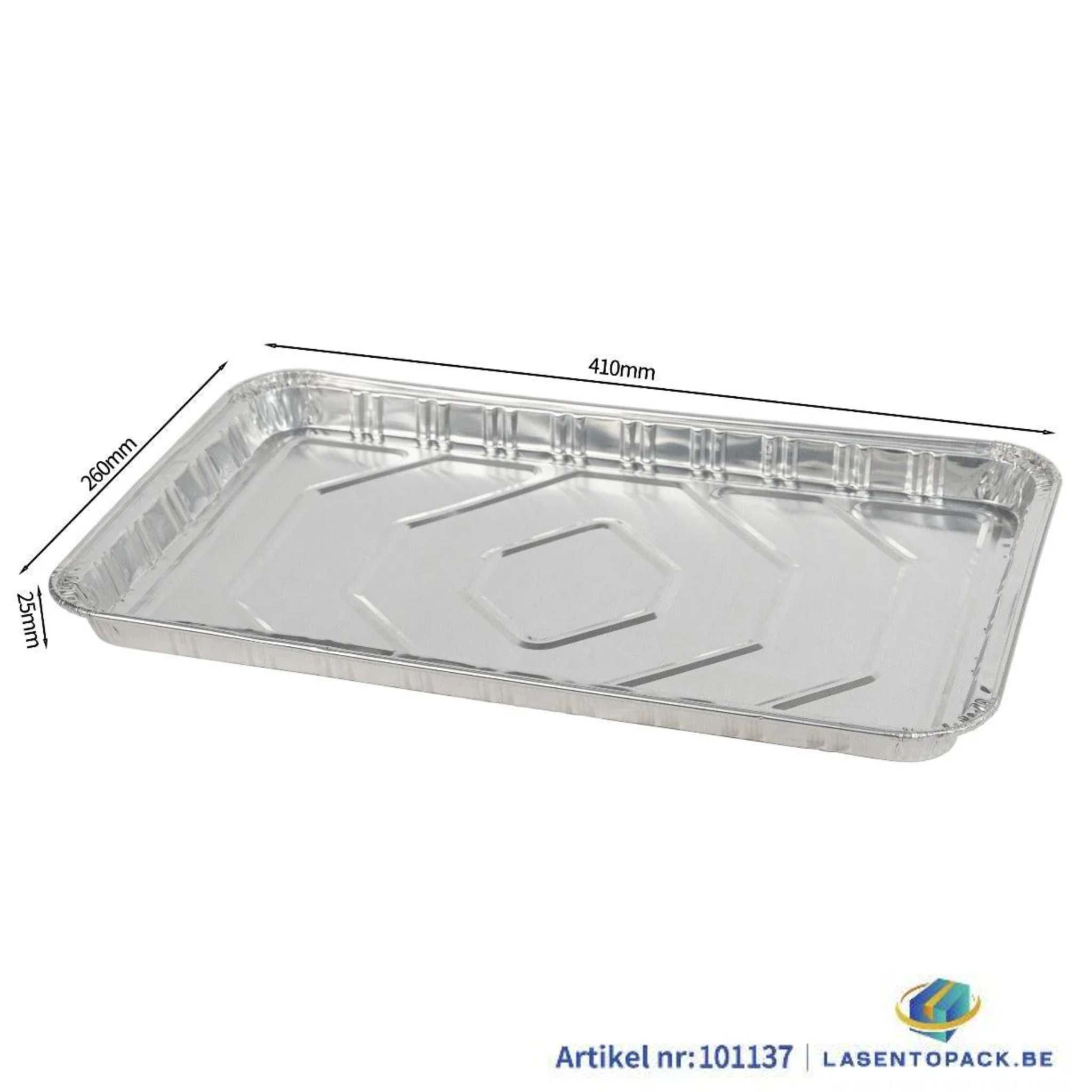 50x Aluminium Bak  410x260x25 mm Inhoud 1700 ml