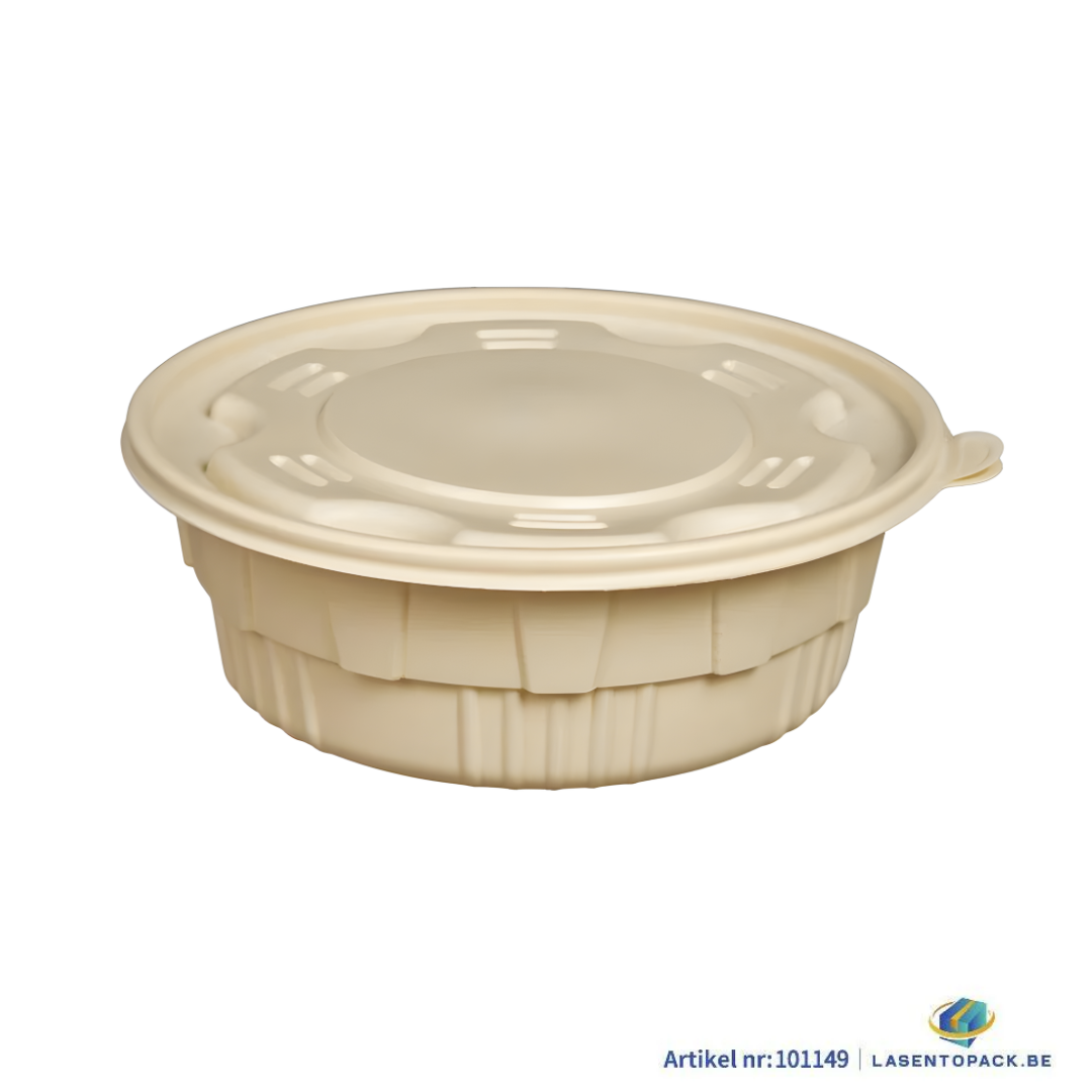 200x Milchschüssel 1500 ml mit Deckel Ø 20,5 cm Gemaakt von PP &amp; Mais