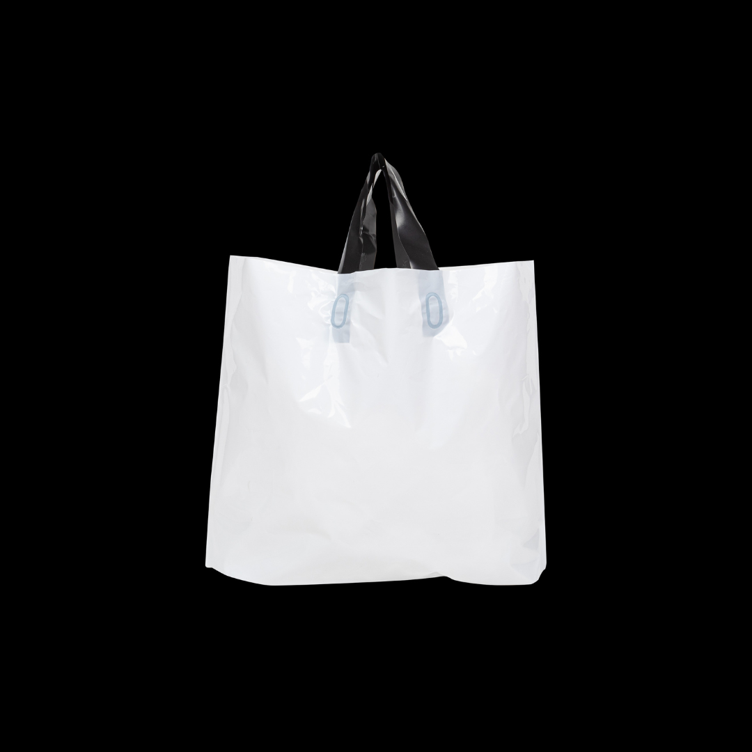 100x Stevige Herbruikbare Tas met Handhengsel - 50cm x 40cm - Wit