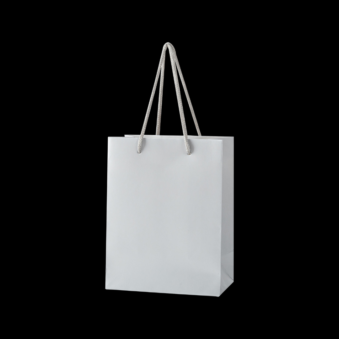 12x Paper Drawstring Bag - 26cm x 32cm x 12cm - Silver 