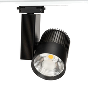 LED Railverlichting - Track Spot - 30W - Rond - Natuurlijk Wit 6000K - Zwart - Aluminium
