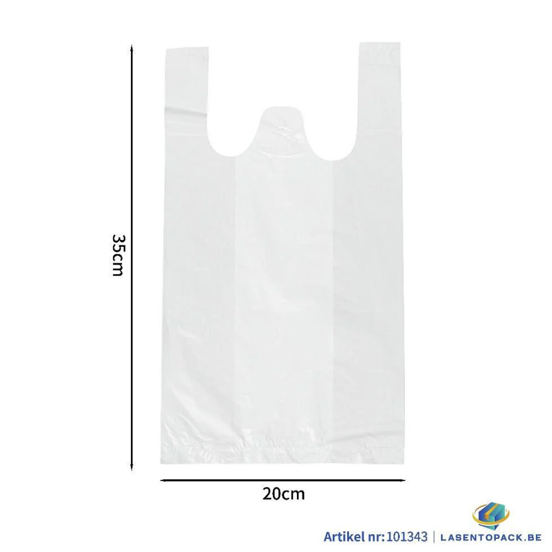 500x Hemddraagtas - 20cm x 35cm - Wit