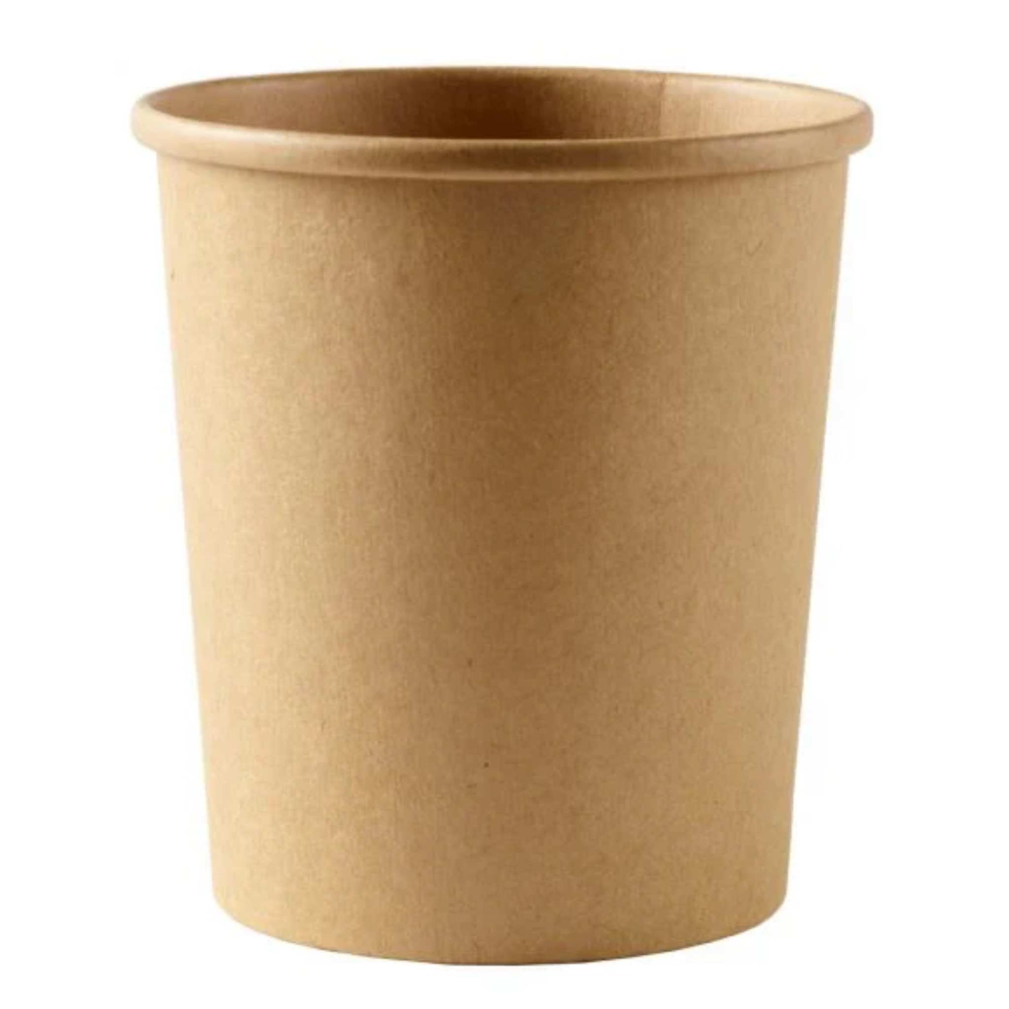 Stack of 500 kraft Soepbeker 1000 ml soup cups with PE coating for hot and cold food