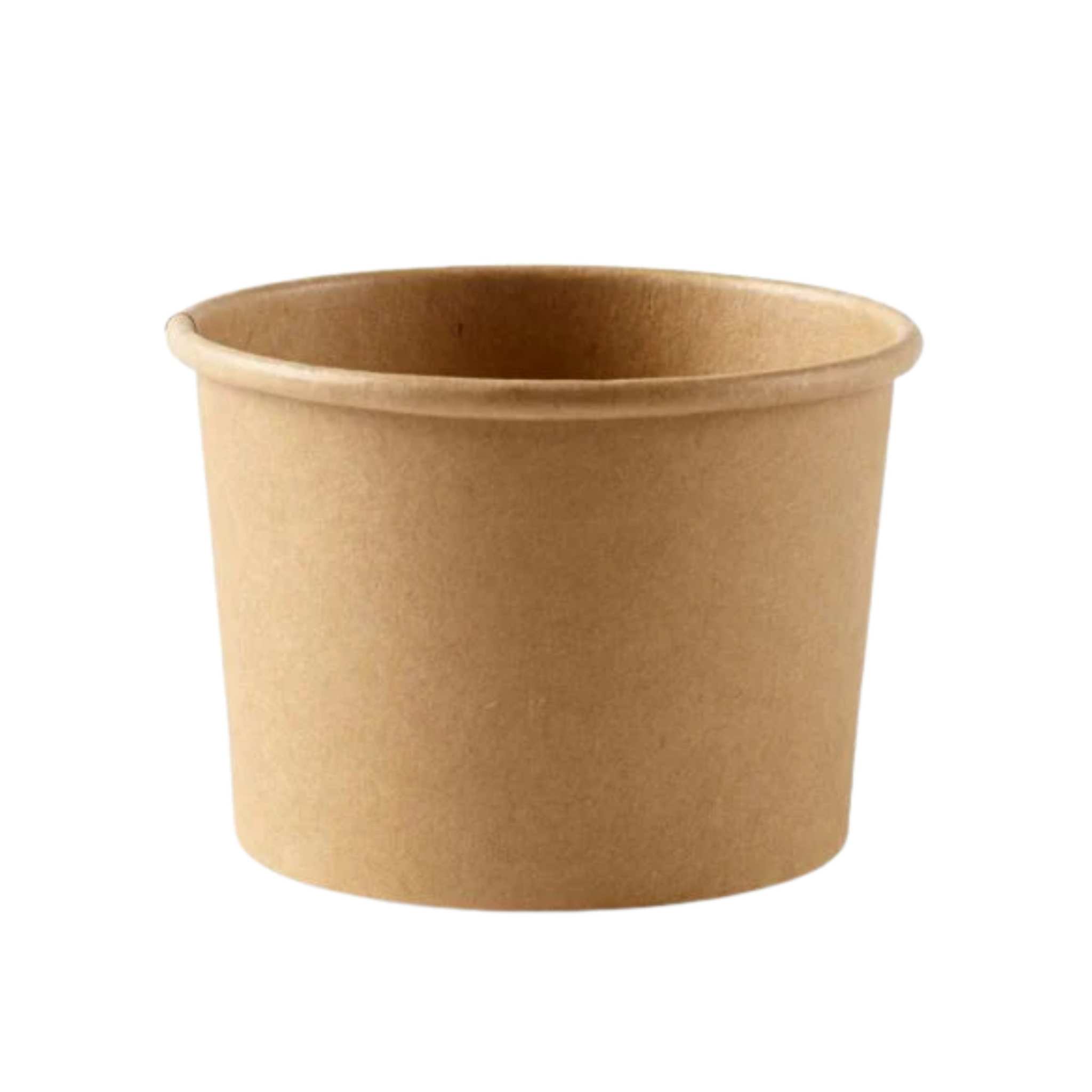 500 kraft soepbekers 360 ml met PE-coating, Ø98 mm, lekvrije soepcontainers voor warme en koude gerechten