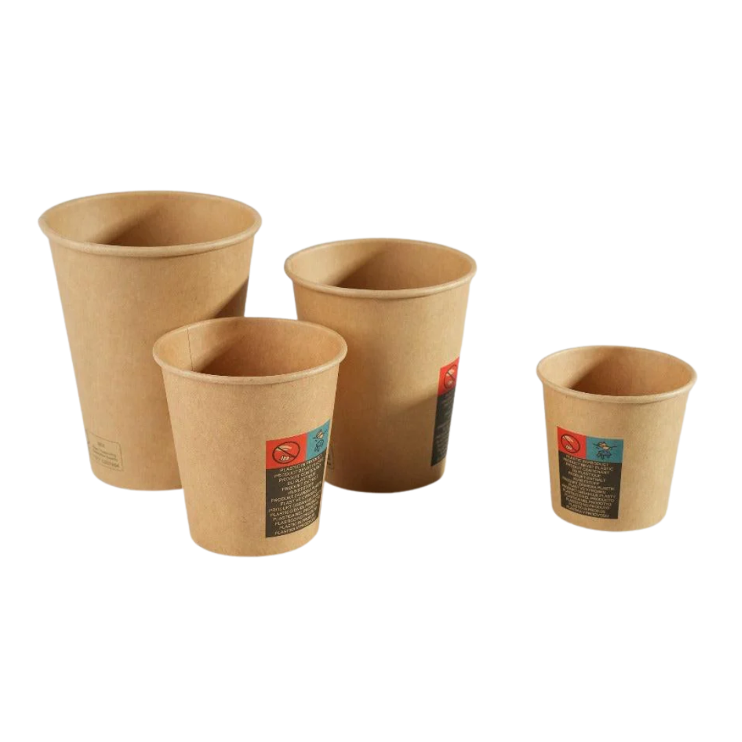 1000x  Koffiebeker karton Nature Kraft 350ml 12oz Ø90 mm  Bruin FSC en BIO