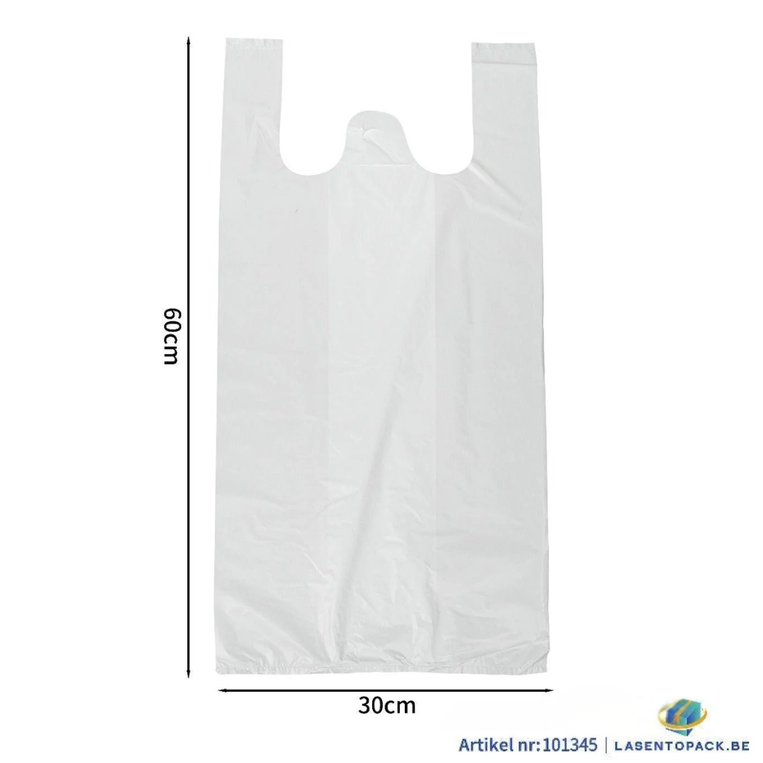 500x Hemddraagtas - 30cm x 60cm - Wit