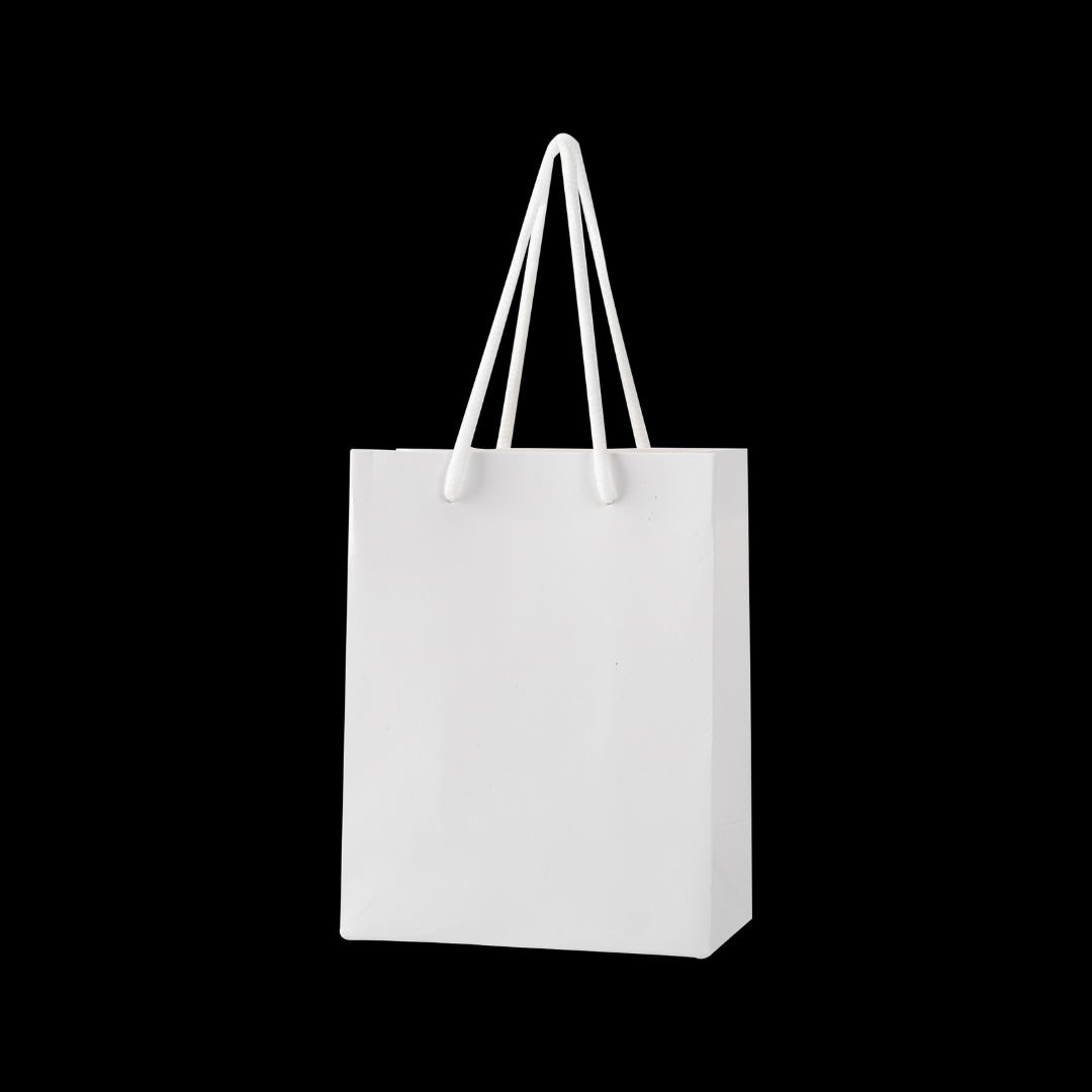 12x Papieren koordtas - 26cm x 32cm x 12cm - Wit
